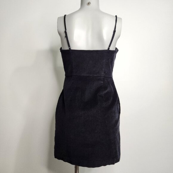 Aritzia Wilfred Isabella Black Corduroy Mini Dress Size 4 - Picture 8 of 16